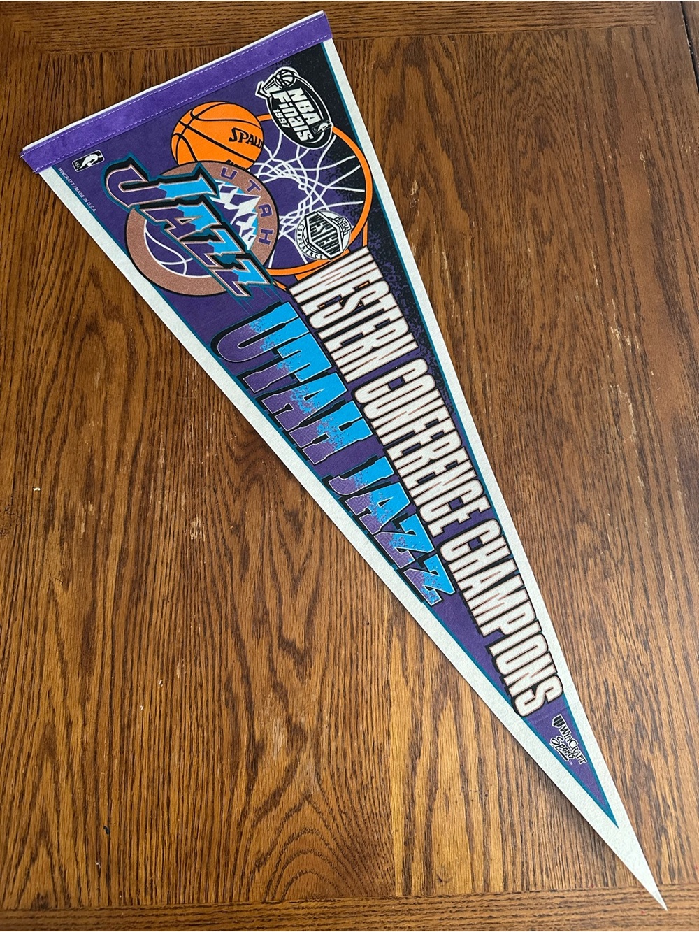 Vintage 1997 Utah Jazz Western Conference Champions Felt Pennant